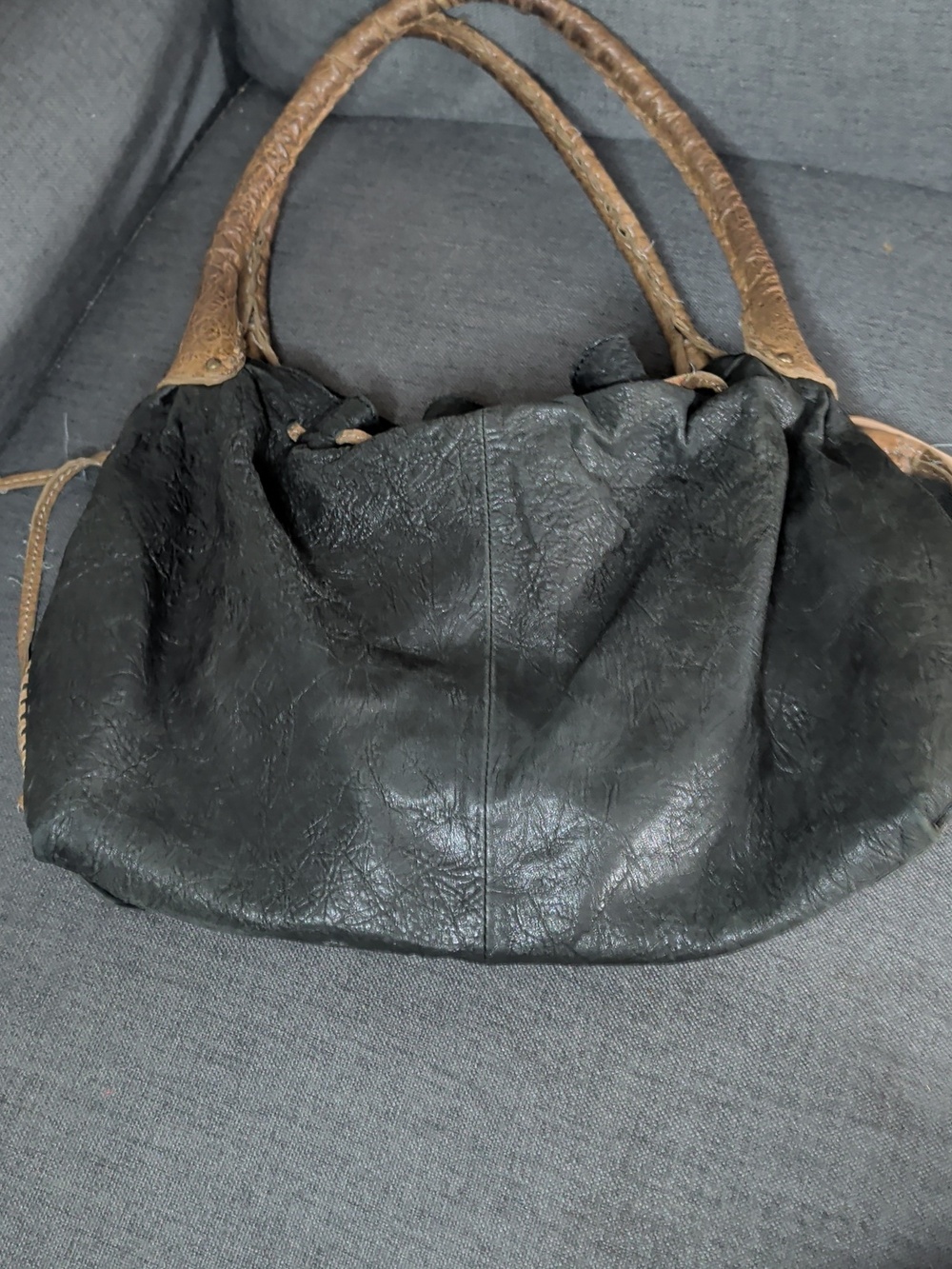 Muxo Leather Slouchy Purse. Super Soft Two Tone Handbag. Camilla Alves 2010s Y2k - Picture 3 of 7